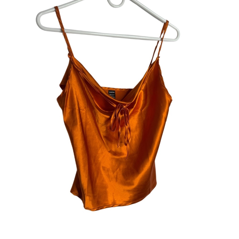 SHEIN Shimmering Orange Satin Camisole